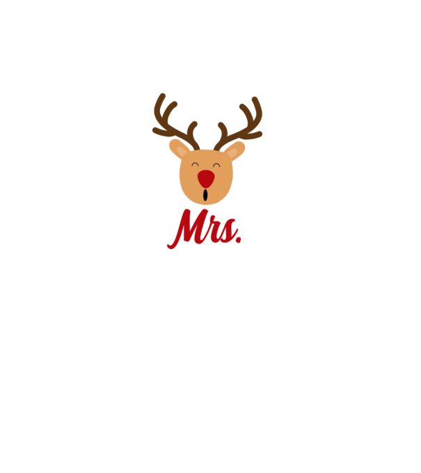 Mrs Reindeer christmas couple model alb pe tricou