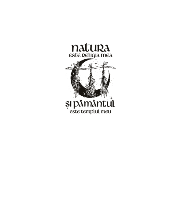 Natura este religia mea model alb pe tricou
