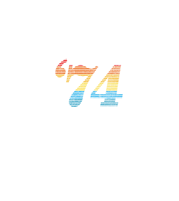 Retro Birthday 1974 model alb pe tricou