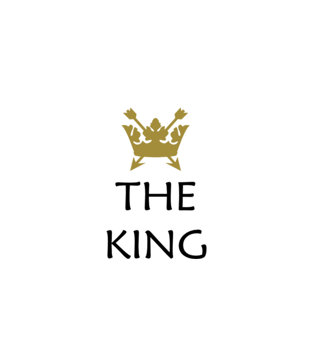 The King model alb pe tricou