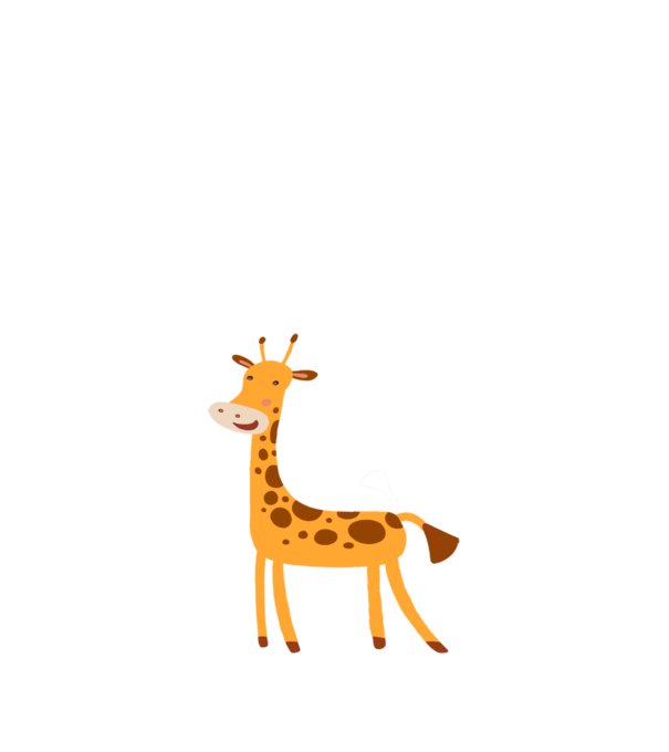 Girafă drăguță model alb pe tricou