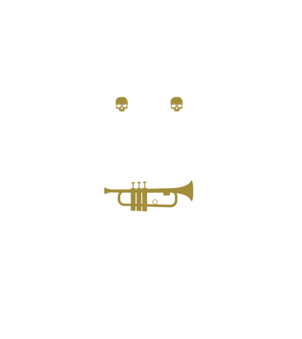 I play heavy metal trumpet model negru pe tricou