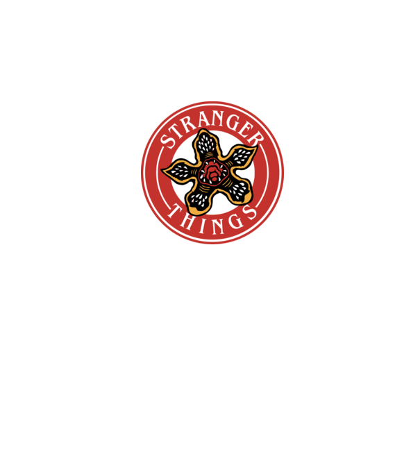 stranger things logo bucks model albastru închis pe tricou