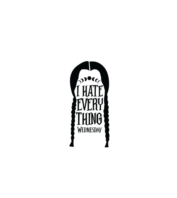I hate everything model alb pe tricou