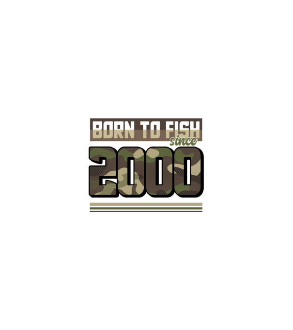 Born to fish since 2000 model nisipiu pe tricou