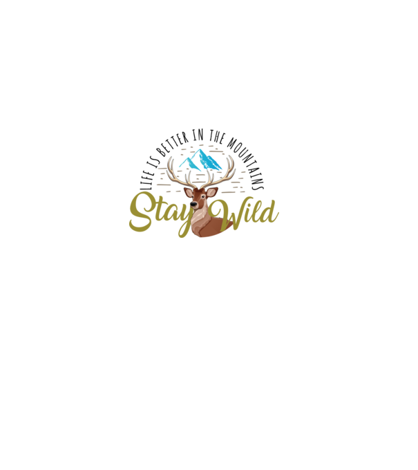 Stay wild Cerb model alb pe tricou