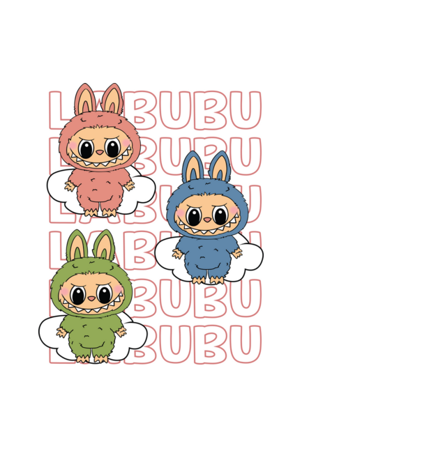 LABUBU model negru pe tricou