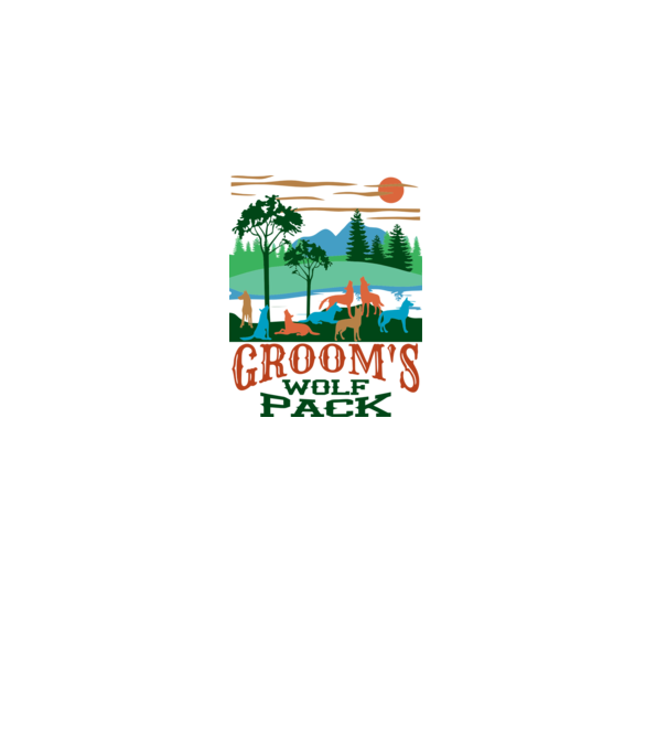 Grooms wolf pack model alb pe tricou