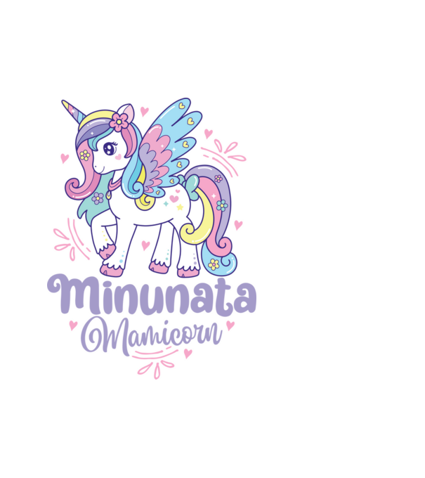 Minunata Mamicorn model alb pe tricou