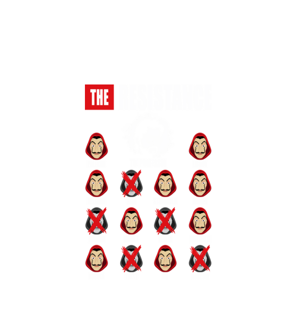the resistance la casa de papel model alb pe tricou