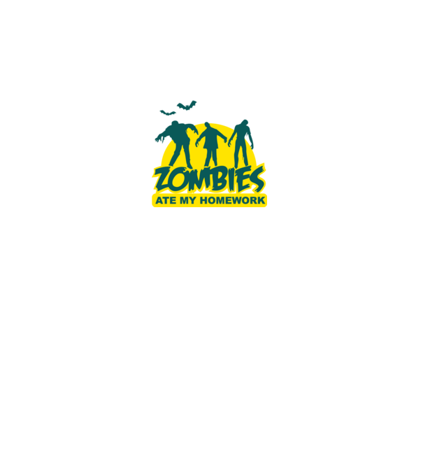 Zombies ate my homework model negru pe tricou
