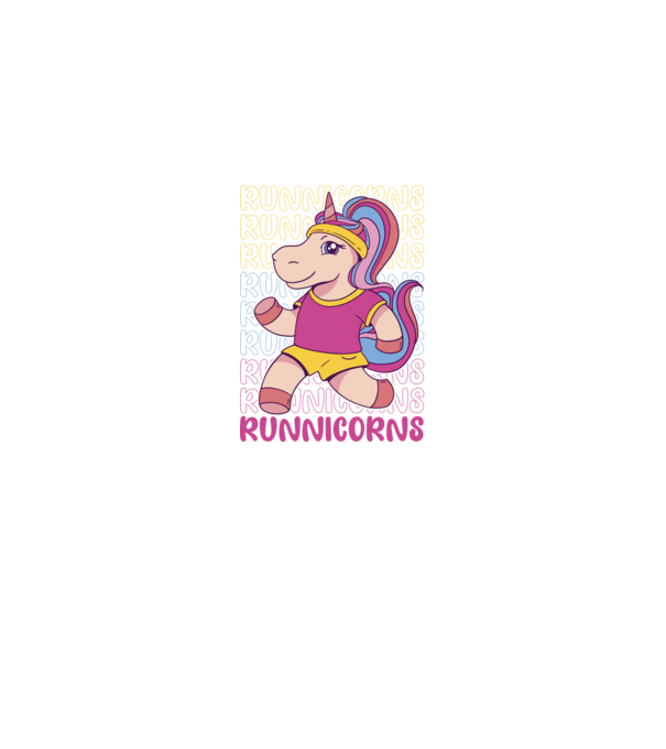 Runnicorns model negru pe tricou