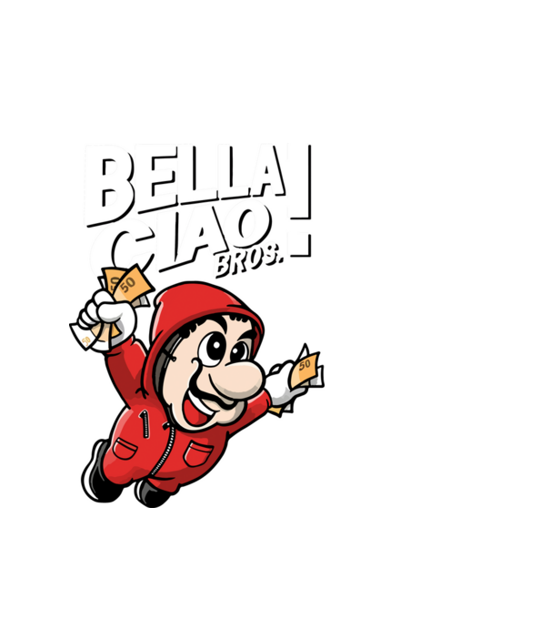 mario la casa de papel model alb pe tricou