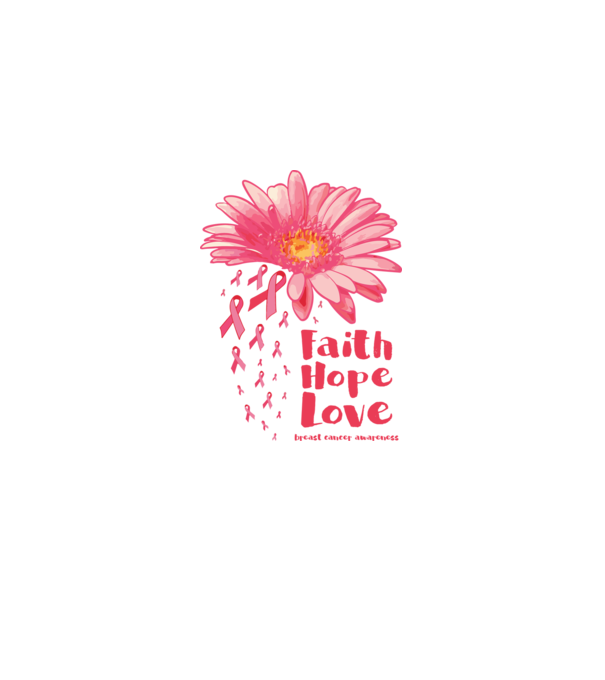 Gerbera faith hope love model alb pe tricou