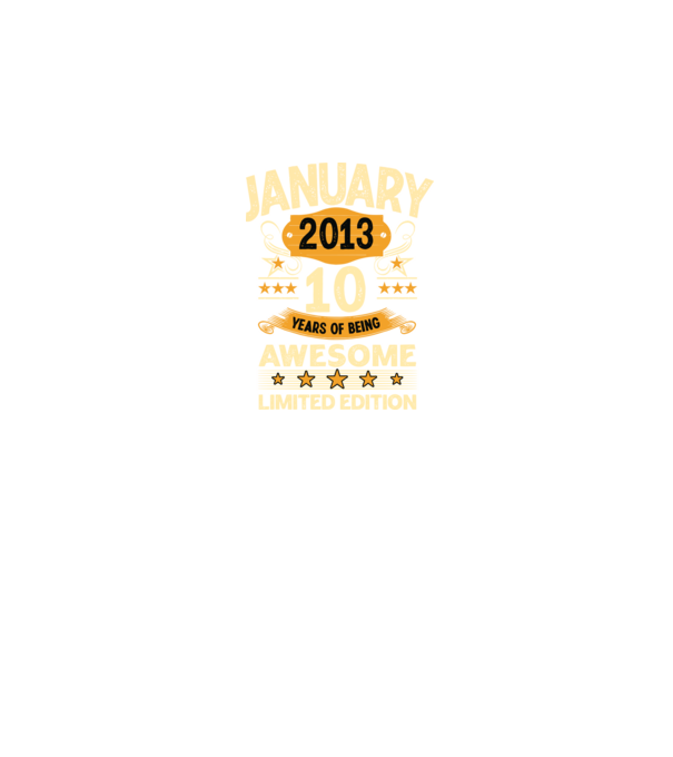 January 2013 10 years of being limited edition model negru pe tricou