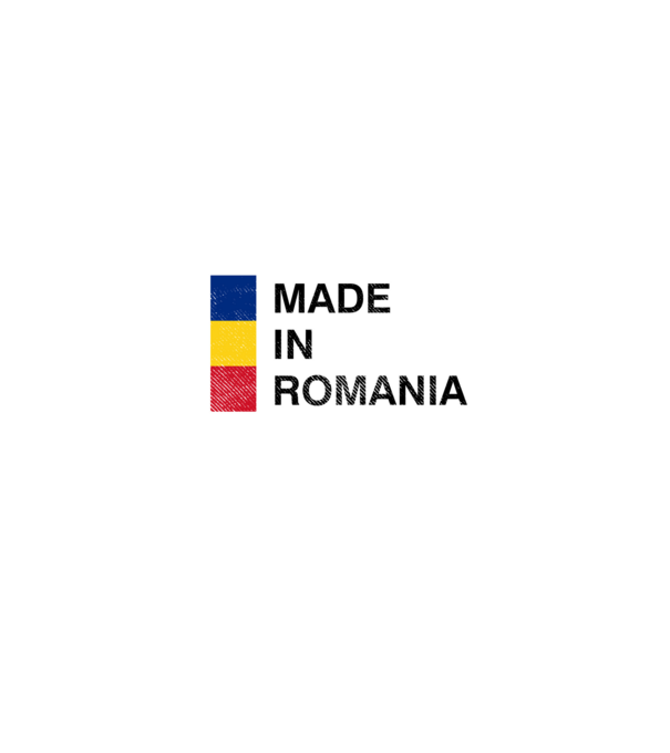 made in romania model negru pe tricou