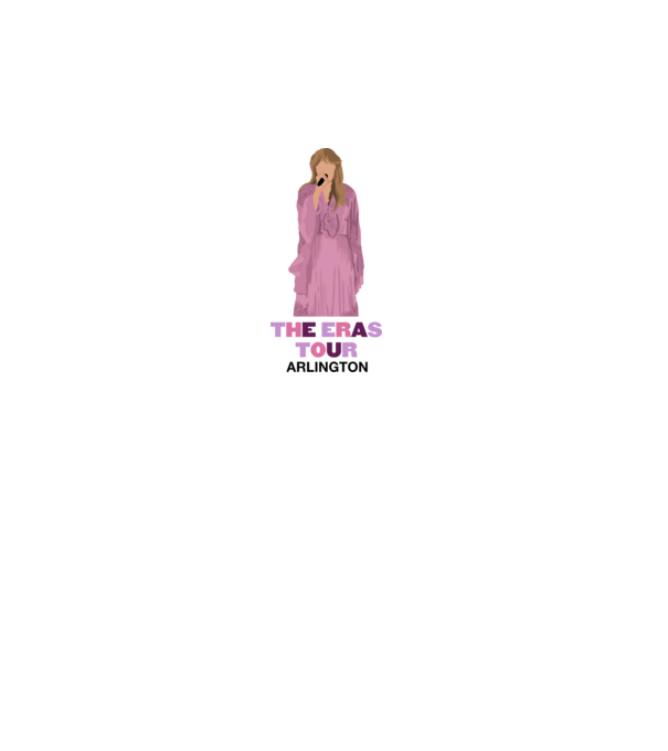 Taylor Swift The Eras Tour Arlington 3 model alb pe tricou