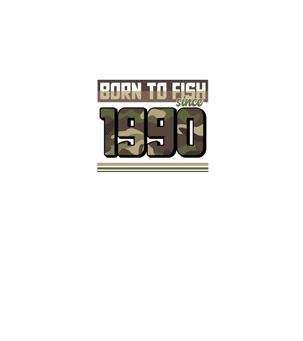 Born to fish since 1990 model negru pe tricou