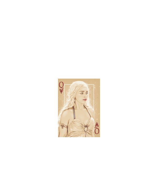 Queen Card model alb pe tricou