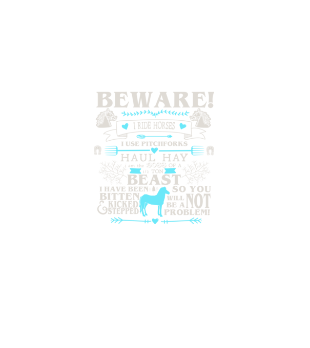 Beware i ride horses model negru pe tricou