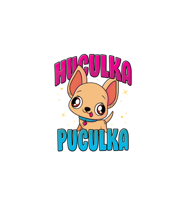 Huculka Puculka chivava model negru pe tricou