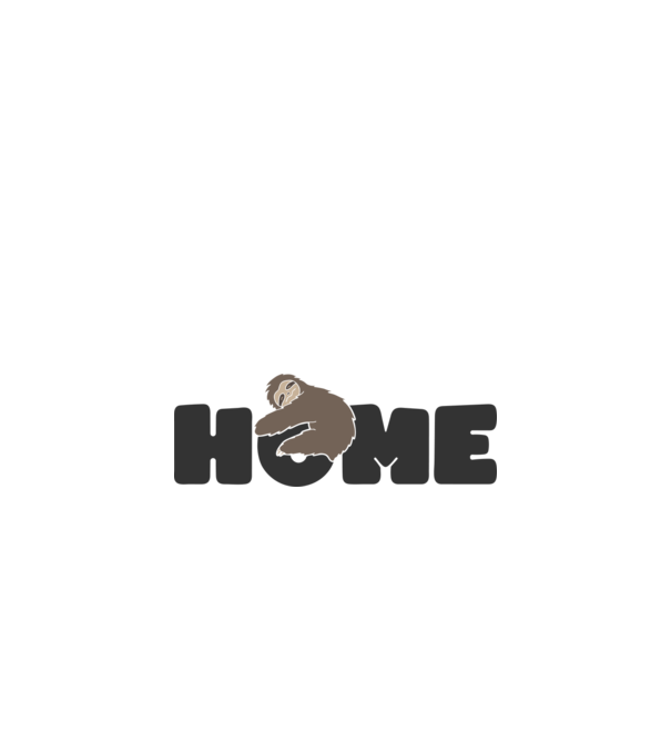 Home Sloth model alb pe tricou