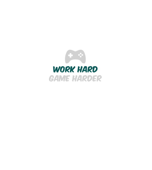 Work hard, game harder model negru pe tricou