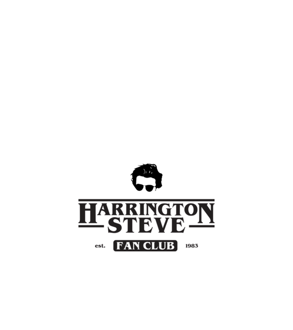 steve harrington fan club model alb pe tricou