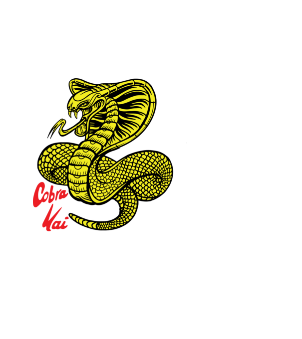 cobra kai logo color model negru pe tricou
