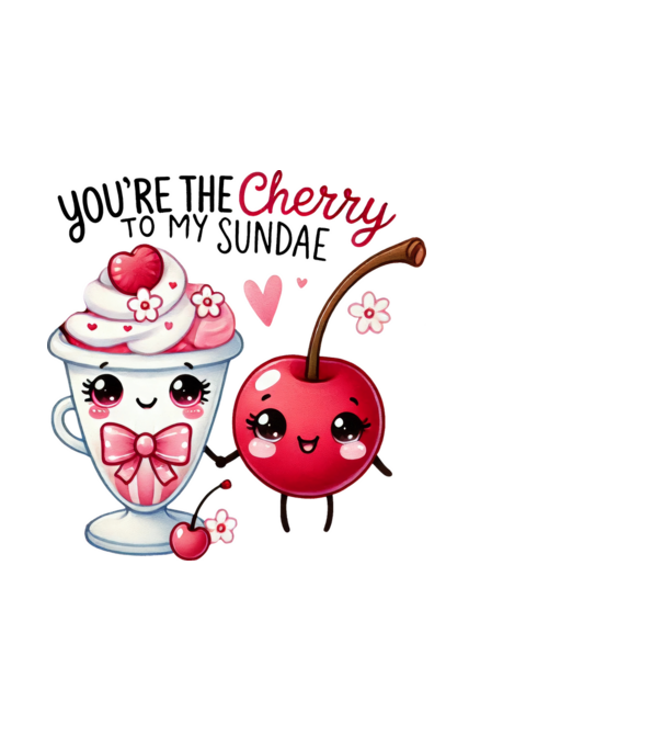 Cherry to my Sunday model negru pe tricou