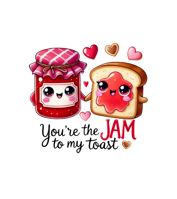 Jam to my Toast model alb pe tricou