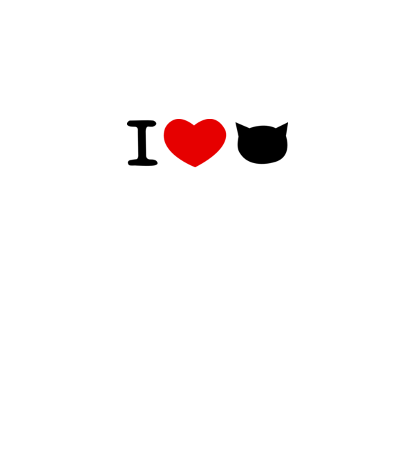 I love Pisică model alb pe tricou