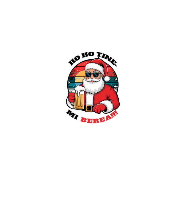 Ho ho ține mi berea! alb model alb pe tricou