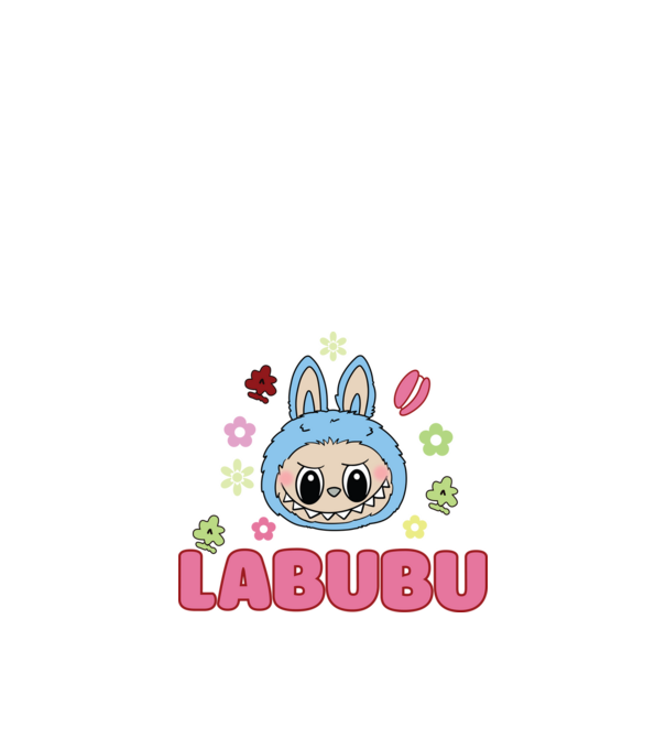 Labubu model negru pe tricou