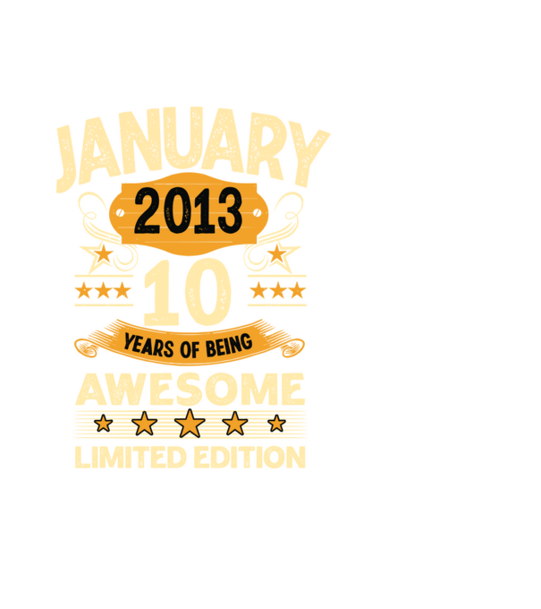 January 2013 10 years of being limited edition model negru pe tricou