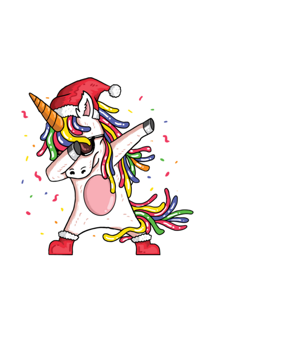 Christmas unicorn dab model negru pe tricou