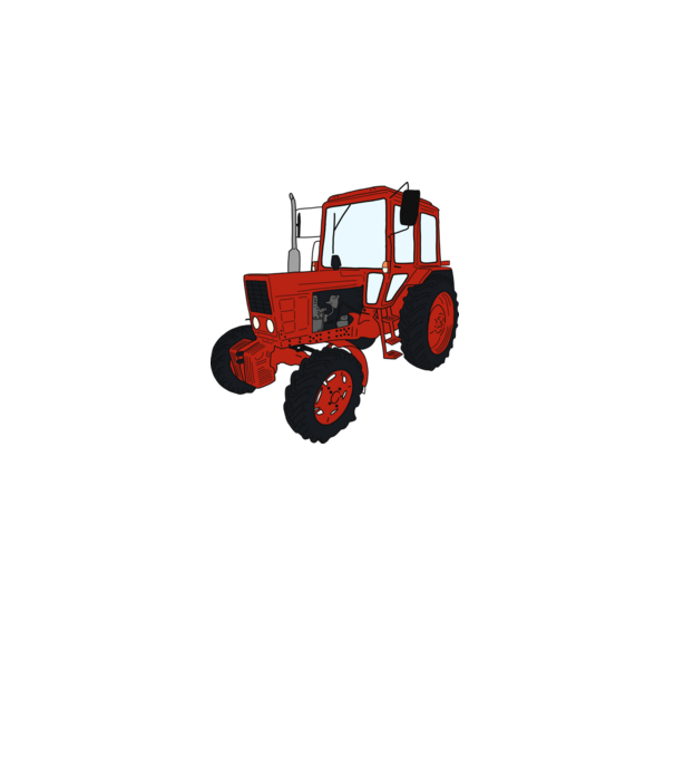 TRACTOR model alb pe tricou