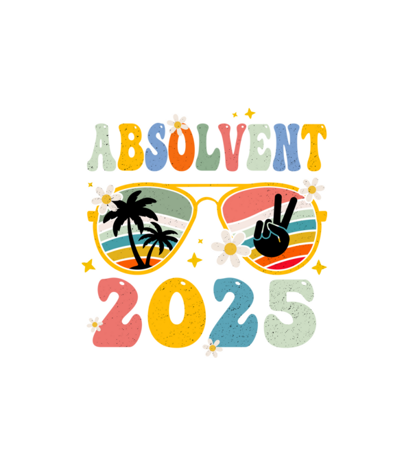 Absolvent 2025 model alb pe tricou