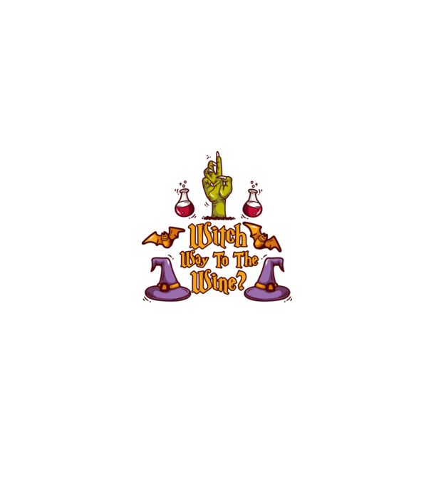 Witch way to the wine model alb/roșu pe tricou