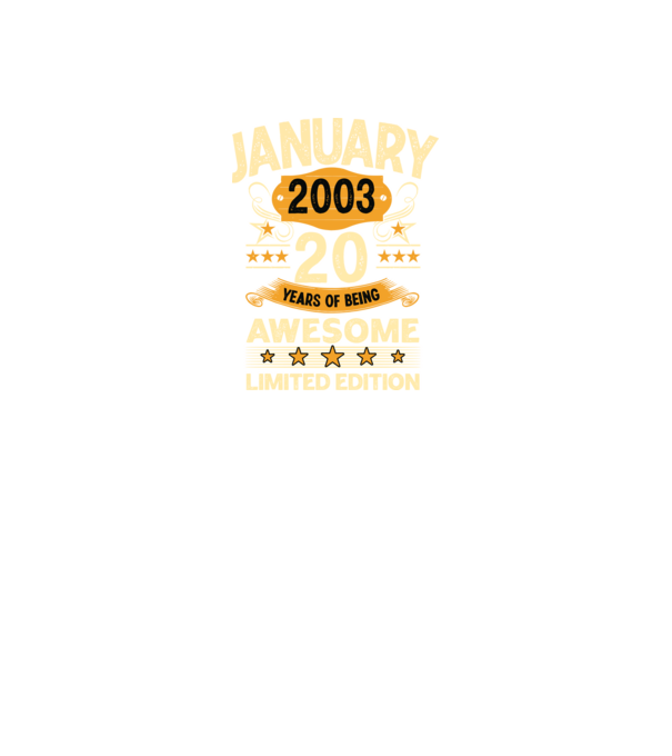 January 2003 20 years of being limited edition model negru pe tricou