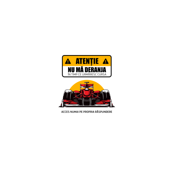 Atenție model alb pe tricou