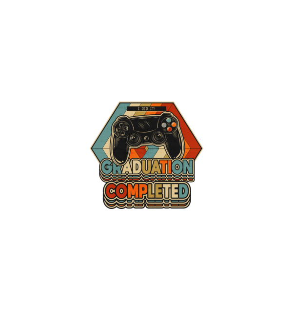 Graduatuion completed retro model negru pe tricou