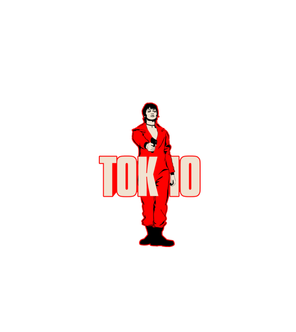 tokyo la casa de papel model negru pe tricou