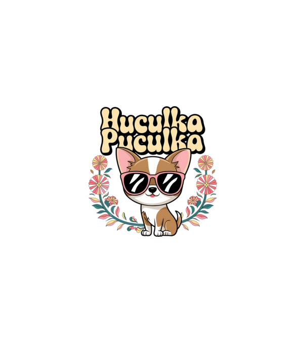 Huculka Puculka câine 1 model alb pe tricou