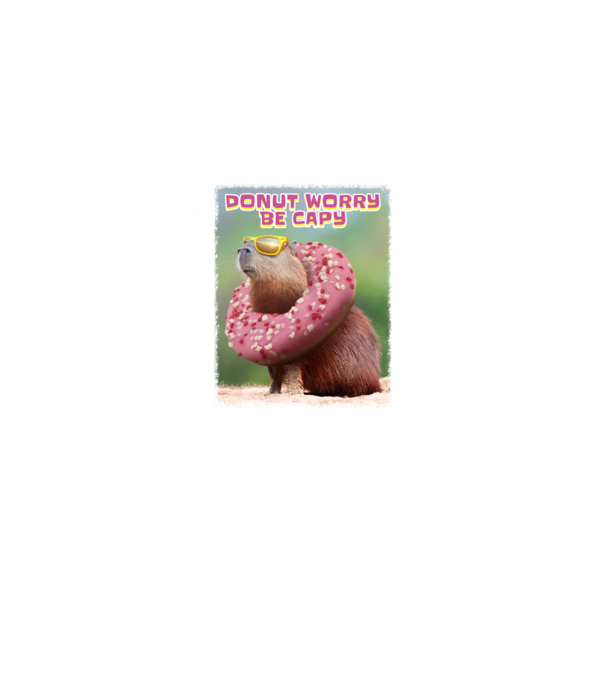 Capybara Donut worry be capy model roz deschis pe tricou
