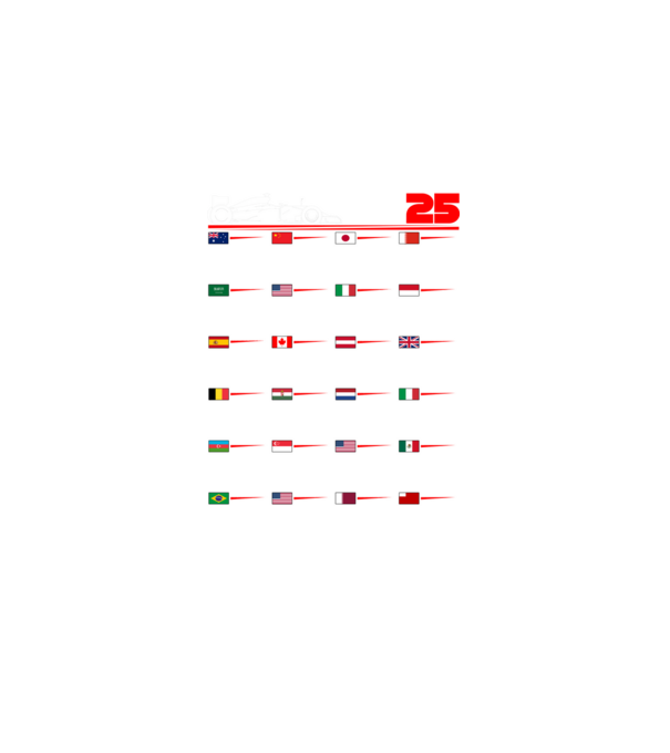 F1 calendar 2025 negru model negru pe tricou