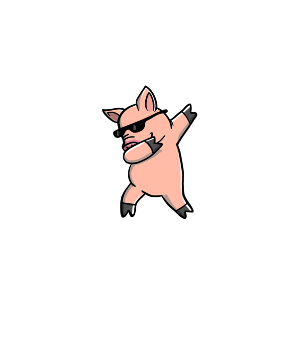 Porc dab model negru pe tricou