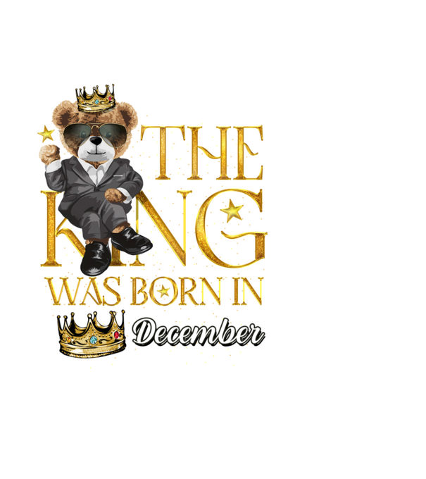 The king was born int DECEMBER model negru pe tricou