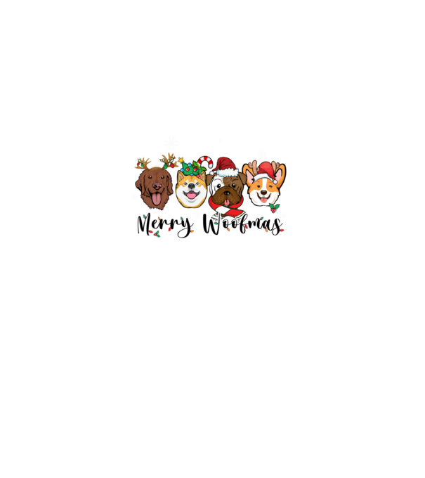 Merry woofmas 2 model alb pe tricou