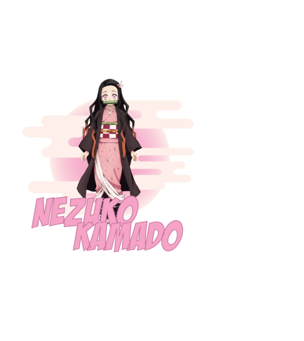 Demon Slayer Nezuko model alb pe tricou